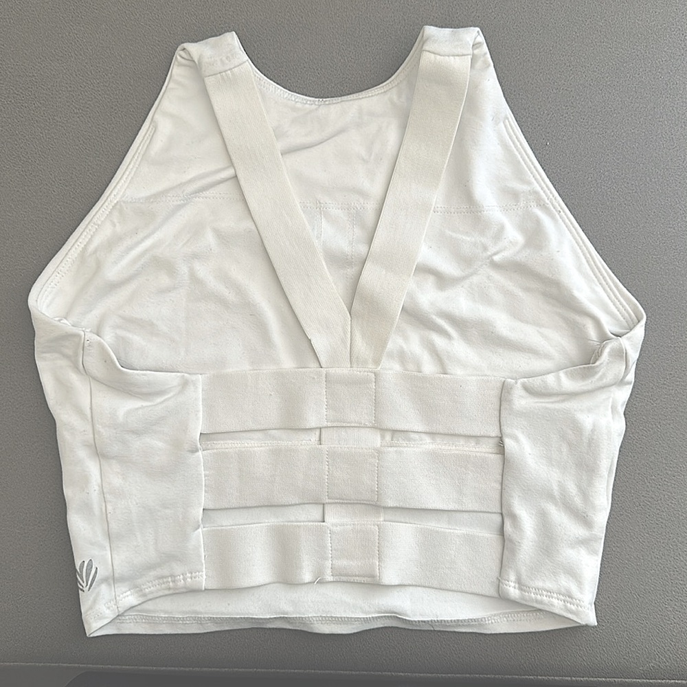 White cut out sports bra/crop top